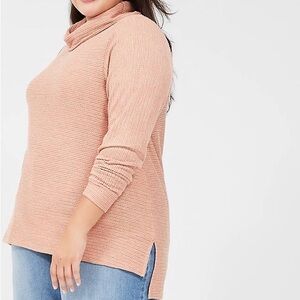 NWT Lane Bryant ‘Long-Sleeve Drape-Neck Tunic’ in Camel Heather Plus Size 18/20